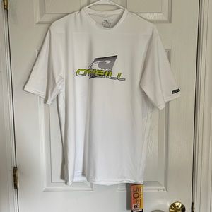 O’Neill Men’s Short-Sleeve Rash Guard UPF 50, White, size M